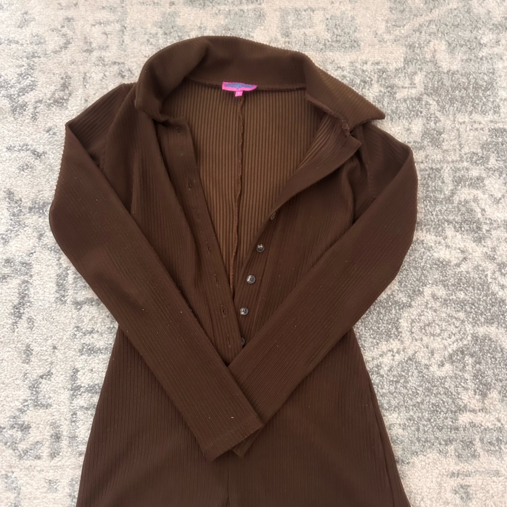 Brown edikted shorts jumpsuit size small - Picture 5 of 6